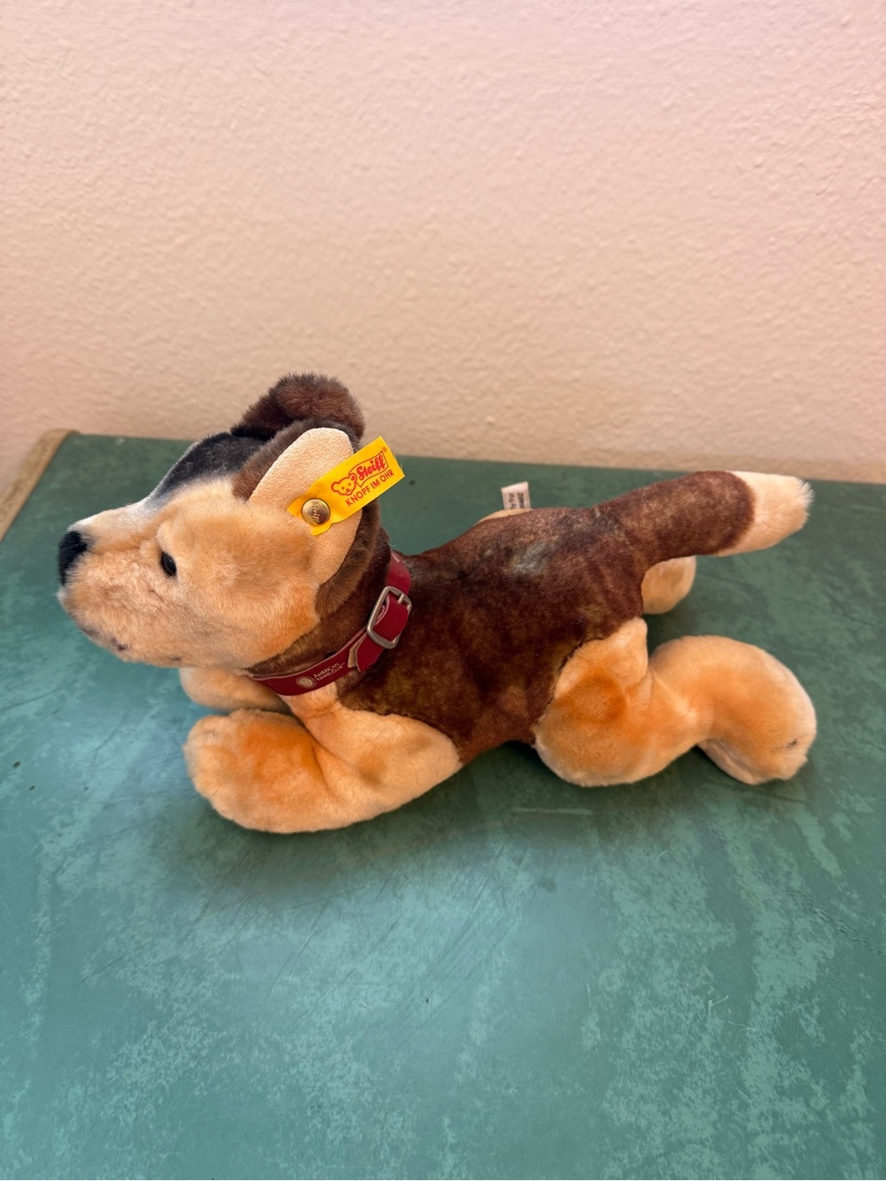 Steiff Brown & Tan Plush Dog with Tag